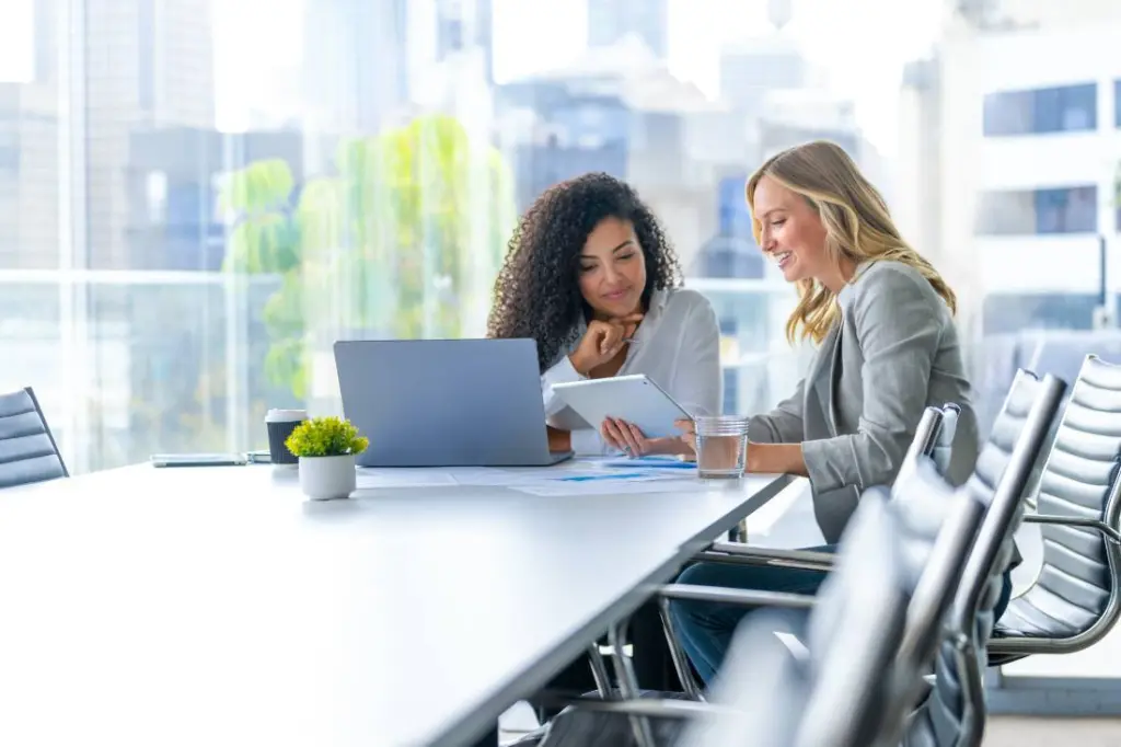Experienced accountants reviewing results with a client
